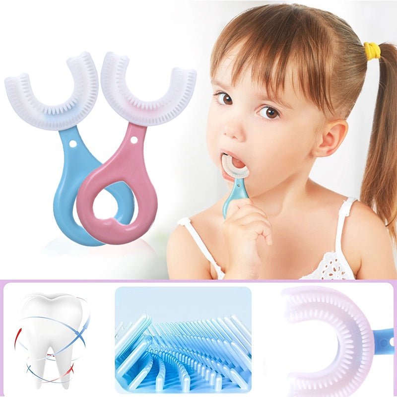 2 escovas infantil 360 graus infantil 2 a 6 anos e 6 a12 anos (kit 2 peças) - Imercado - marketplace - 2A6ANOS - AZ_FBMJO - imagem produto - 2 A 6 ANOS - AZUL E ROSA - 