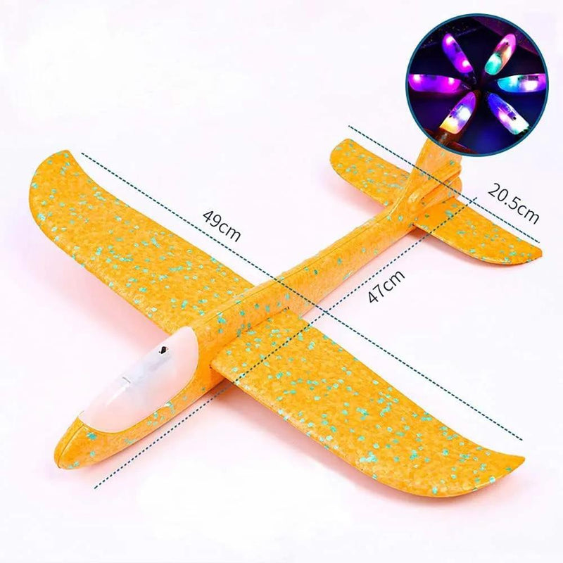 Avião de Brinquedo Planador Com Flash LED - Imercado - marketplace - 9133_2521 - imagem produto - Laranja - Avião de Brinquedo Planador Com Flash LED - 